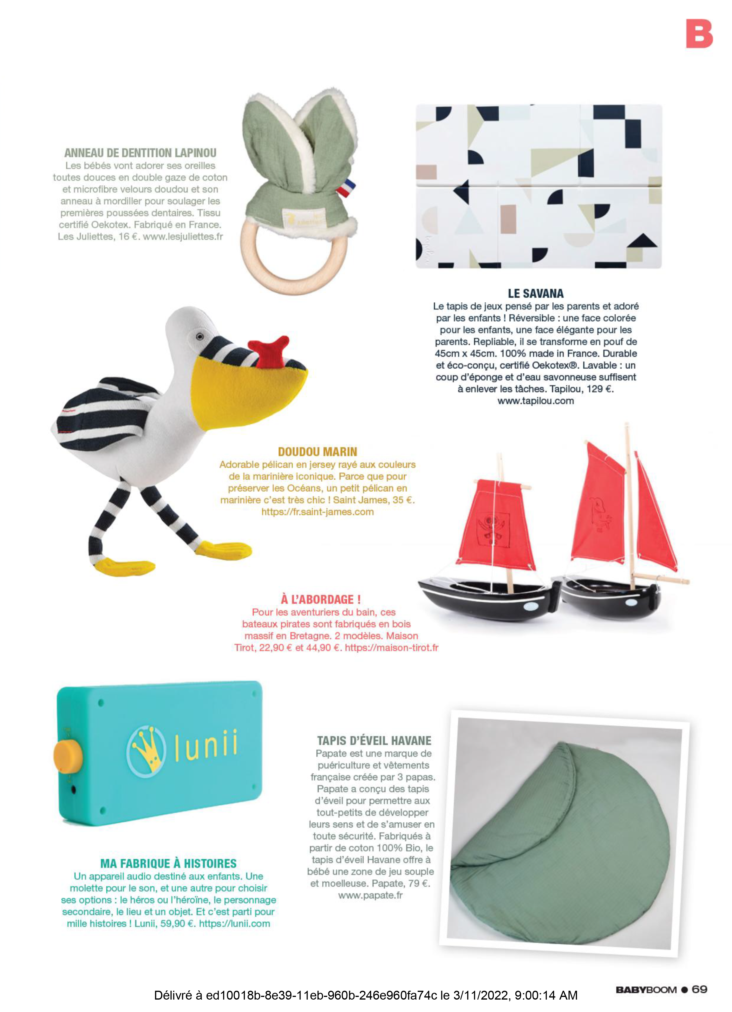 extrait d'un article de baby boom Image