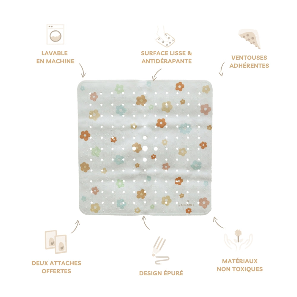 illustration avantages tapis de douche le floral tapilou