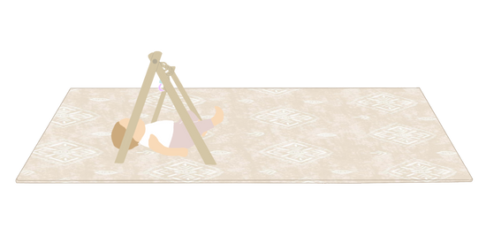 illustration bébé sur le dos sur un tapis de jeu xl tapilou