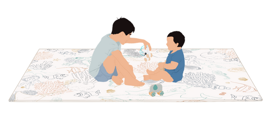 illustration enfants qui jouent sur le tapis de jeu xl tapilou