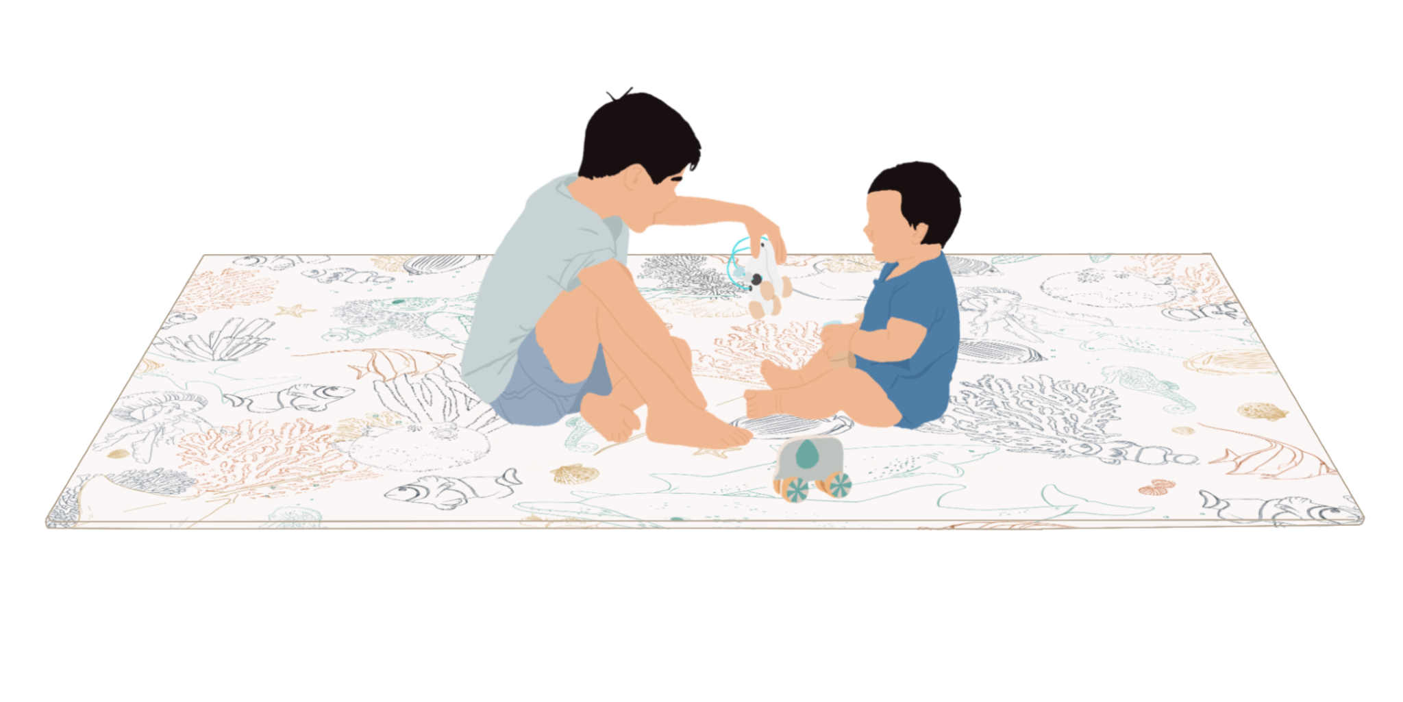 illustration enfants qui jouent sur le tapis de jeu xl tapilou Image