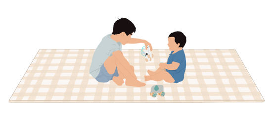 illustration tapis de jeu enfants qui jouent