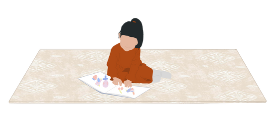 illustration enfant qui lit sur le tapis de jeu xl tapilou