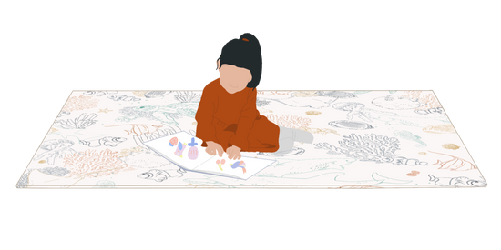 illustration tapis de jeu xl avec enfants