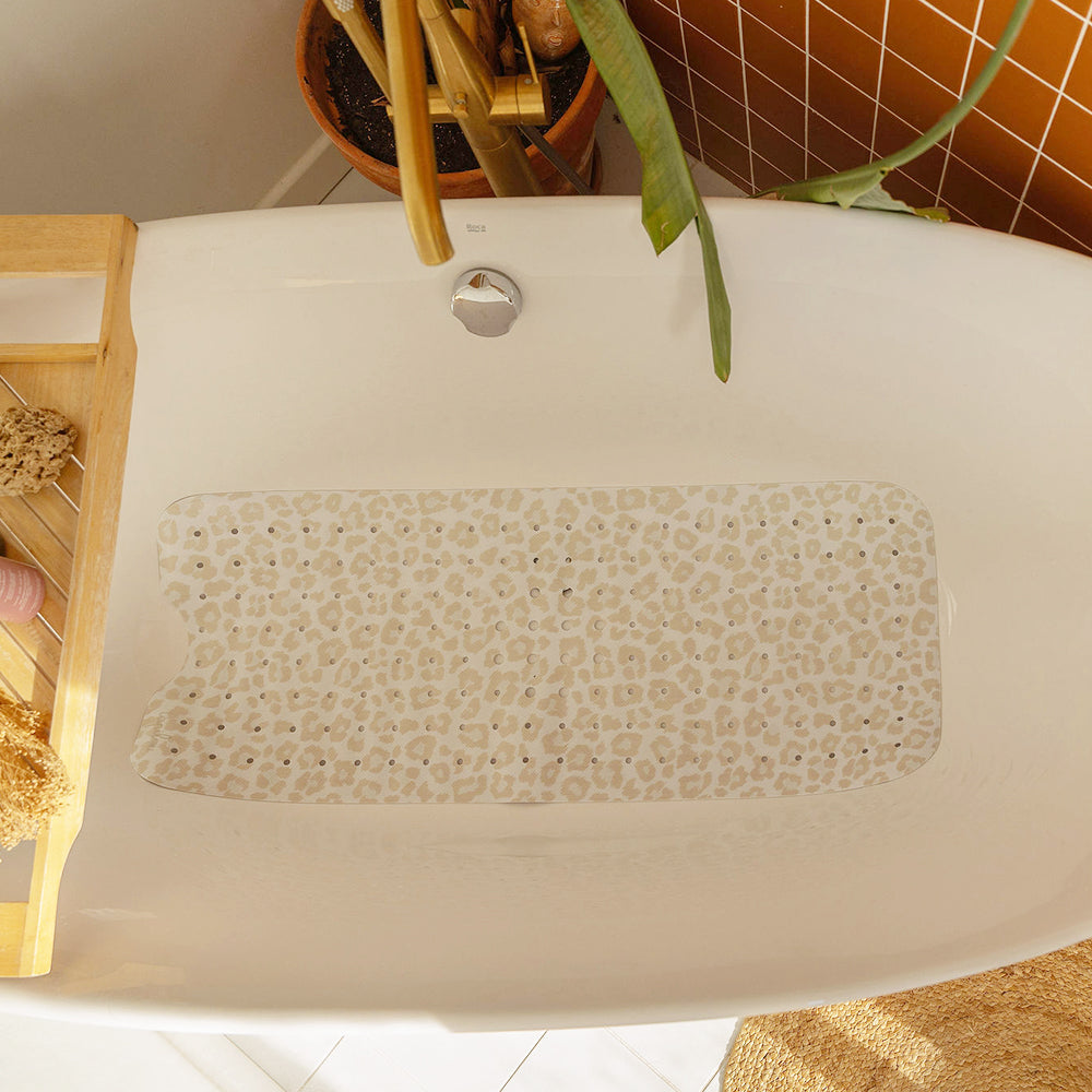 vue baignoire tapis de bain motif léopard tapilou
