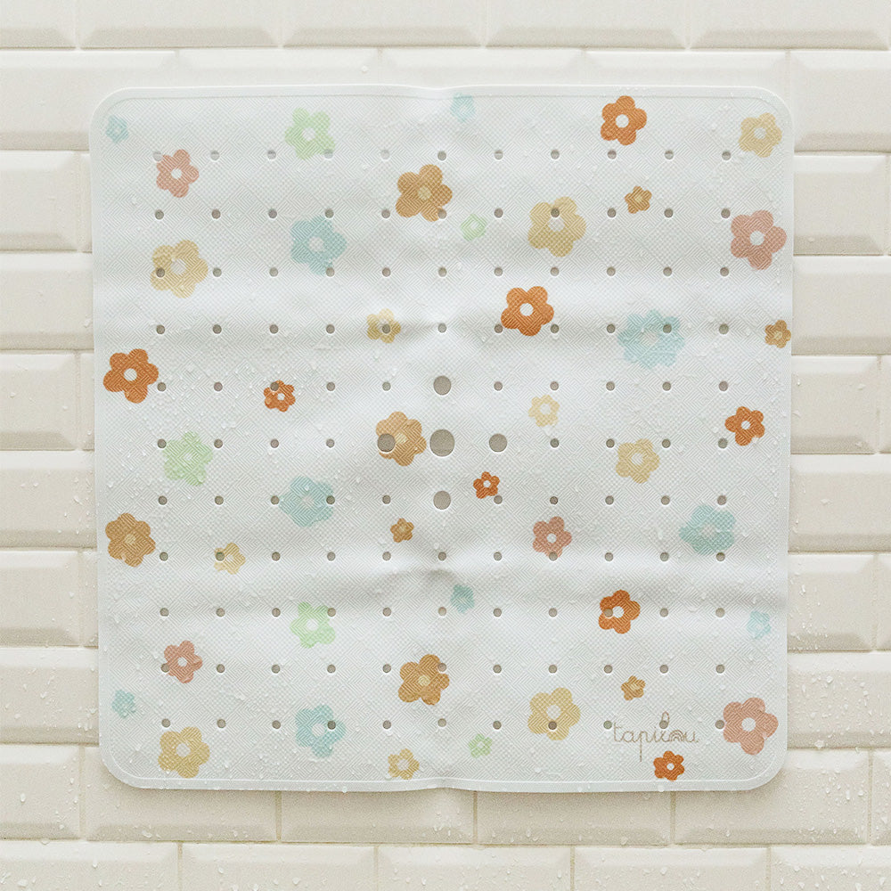 tapis de douche motif fleurs colorées tapilou