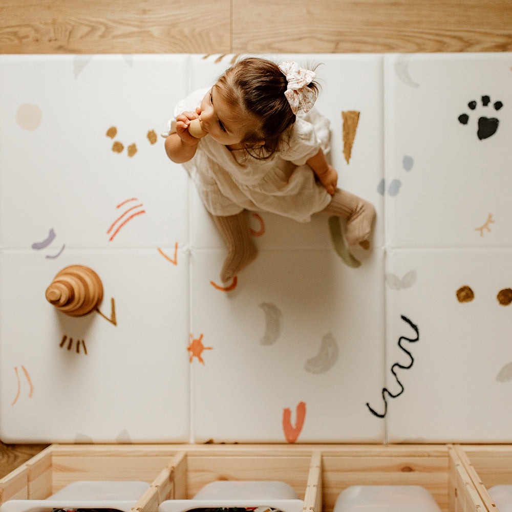 vue d'en haut du tapis de jeu pliable le méli-mélo