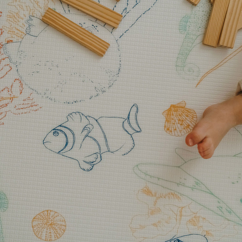 zoom tapis de jeu xl animaux de la mer