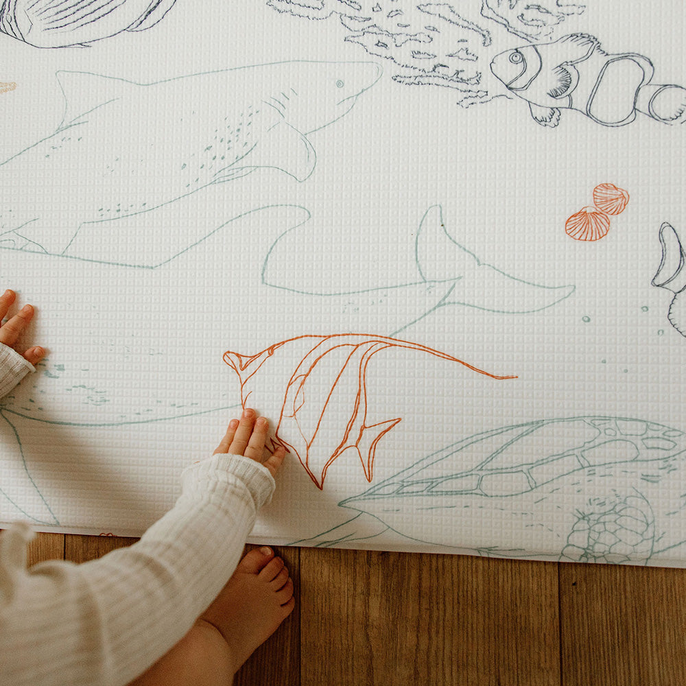 zoom animaux de la mer tapis de jeu xl