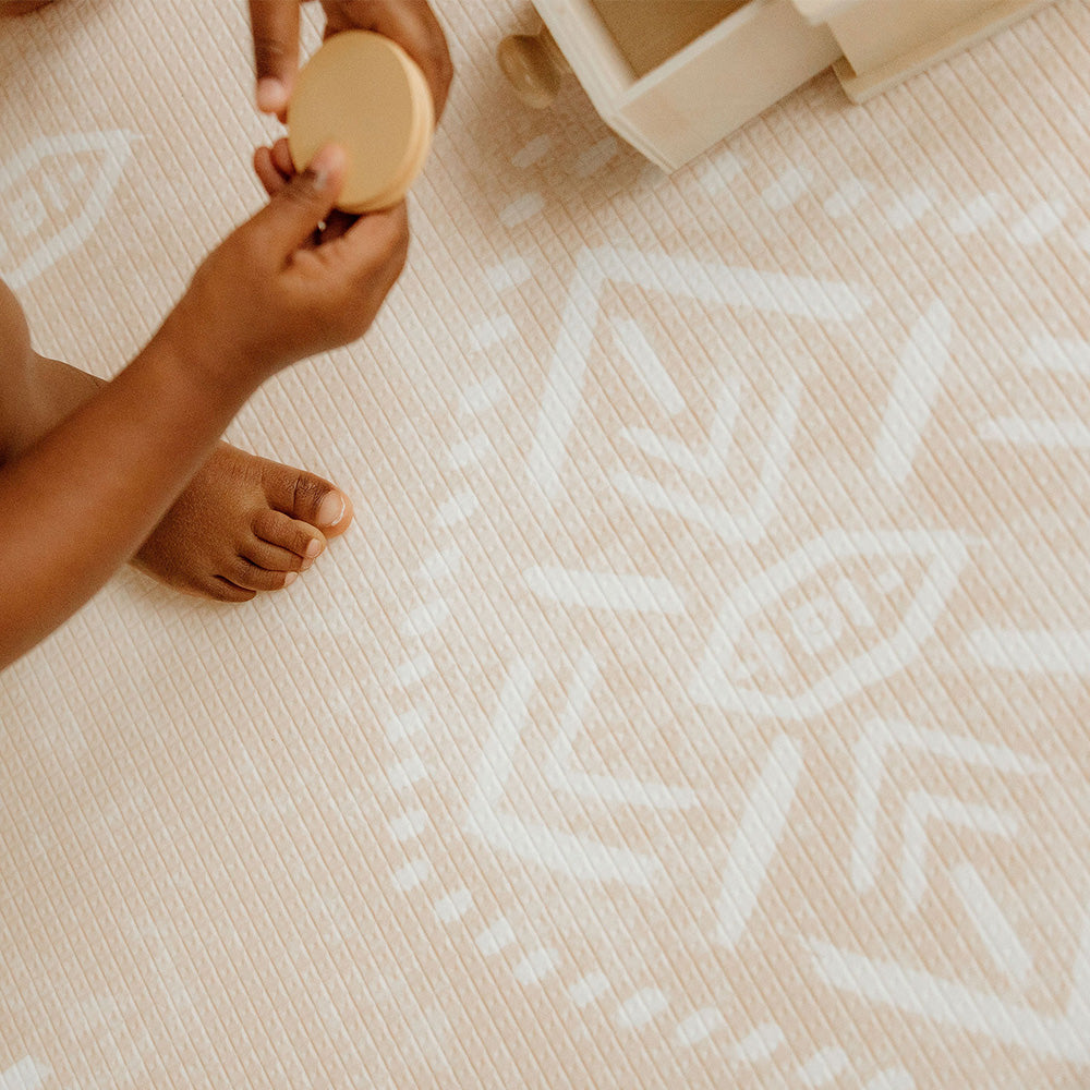 zoom motifs bohèmes tapis de jeu xl