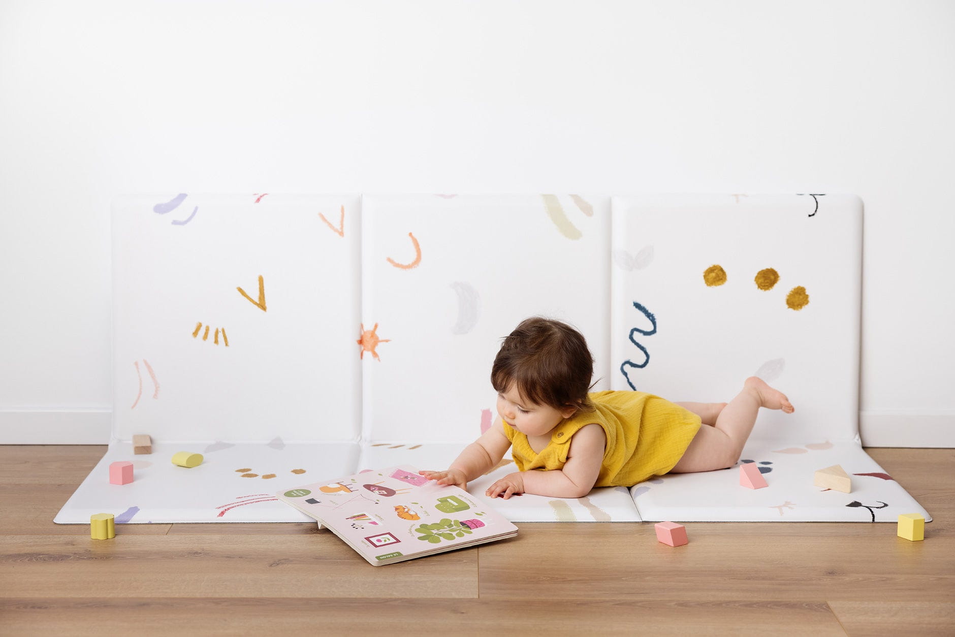 Tapis de jeu pour bébé, tapis de jeu en mousse de jeu pour bébé au sol pour  bébé, tapis de bébé pliable pliable grand épais, imperméable à l'eau  réversible non toxique